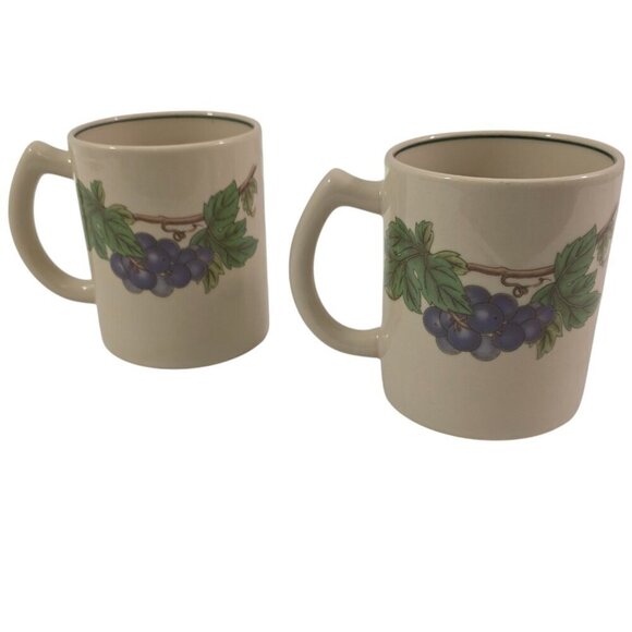 Epoch Wholesome Cups Fruit Pattern 12 Oz Stoneware Coffee Tea Mugs – Set of 2 - Picture 3 of 16